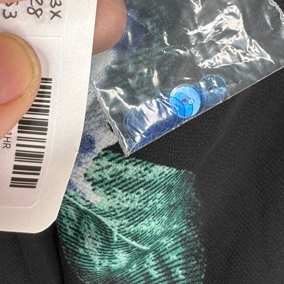 NWT Roaman's Black Blue Floral Maxi Dress Formal Wedding Guest Sequen Flowy Gown - Picture 6 of 10